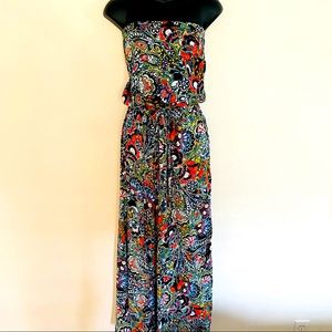 Strapless Wide Leg Romper